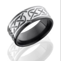 mens-wedding-band-Simsbury-CT-Bill-Selig-Jewelers-LASH-zirconium-Z9FCELTIC5-Silver-Black-Polish