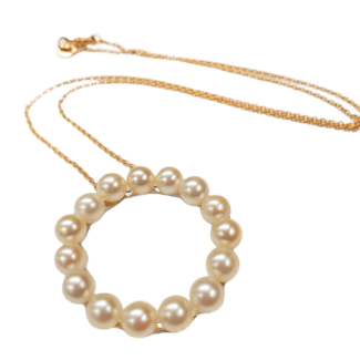 Circle Pearl Necklace 1126