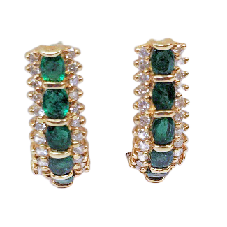 Emerald Diamond Earrings 1230