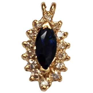 Sapphire Pendant w Diamond Accents 1270