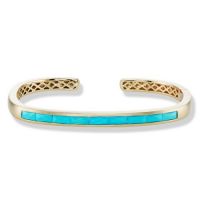 gemstone-bracelet-cirque-Jane-Taylor-cuff-bracelet-yellow-gold-turquoise-french-cut-baguettes