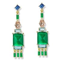 gemstone-earrings-cirque-Jane-Taylor-emerald-cognac-diamond-aquamarine-blue-sapphire-yellow-diamond