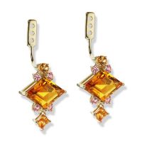 gemstone-earrings-cirque-Jane-Taylor-jackets-citrine-orange-and-pink-garnet-yellow-gold