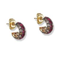 gemstone-earrings-cirque-Jane-Taylor-pave-chubby-bezel-post-hoops-champange-diamond