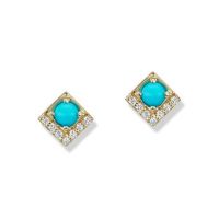 gemstone-earrings-cirque-Jane-Taylor-petite-square-studs-turquoise-diamonds-yellow-gold