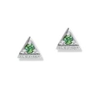 gemstone-earrings-cirque-Jane-Taylor-triangle-studs-with-green-tourmaline-diamonds-white-gold