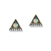 gemstone-earrings-cirque-Jane-Taylor-triangle-studs-with-opals-diamonds-yellow-gold
