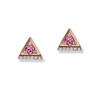 gemstone-earrings-cirque-Jane-Taylor-triangle-studs-with-pink-sapphire-diamonds-rose-gold