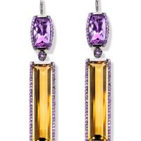 gemstone-earrings-rosebud-Jane-Taylor-E910A-earrings-with-lavender-amethyst-cognac-quartz-and-amethyst-pave