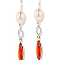 gemstone-earrings-rosebud-Jane-Taylor-E917A-earrings-peach-pearl-diamonds-carnelian-in-yellow-gold