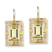 gemstone-earrings-rosebud-Jane-Taylor-E98A-earrings-with-lemon-quartz-diamonds-and-yellow-sapphire-in-yellow-gold