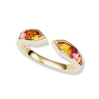 gemstone-ring-cirque-Jane-Taylor-arrows-meeting-ring-citrine-pink-tourmaline-garnet-orange-garnet-yellow-gold