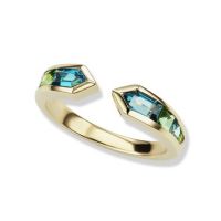 gemstone-ring-cirque-Jane-Taylor-meeting-arrows-ring-London-and-sky-blue-topaz-green-tourmaline-garnet-yellow-gold
