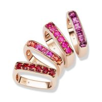 gemstone-ring-cirque-Jane-Taylor-square-rings-with-square-and-round-garnet-pink-and-orange-sapphire-pink-tourmaline-rhodolite-garnet-rose-gold