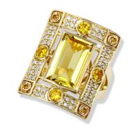 gemstone-ring-rosebud-Jane-Taylor-R91-large-ring-lemon-quartz-yellow-sapphire-diamonds-yellow-gold