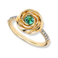 gemstone-ring-rosebud-Jane-Taylor-R926-rosebud-ring-green-tourmaline-diamonds-yellow-gold