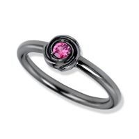 gemstone-ring-rosebud-Jane-Taylor-R926A-small-rosebud-ring-pink-spinel-blackened-gold