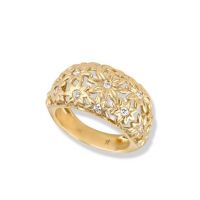 gemstone-ring-rosebud-Jane-Taylor-R930-floral-pinky-ring-diamonds-yellow-gold