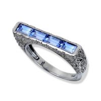 gemstone-ring-rosebud-Jane-Taylor-R95B-ring-blue-sapphire-baguette-bar-ring-blackened-gold