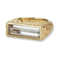 gemstone-ring-rosebud-Jane-Taylor-R95E-ring-white-topaz-large-baguette-bar-ring-yellow-gold